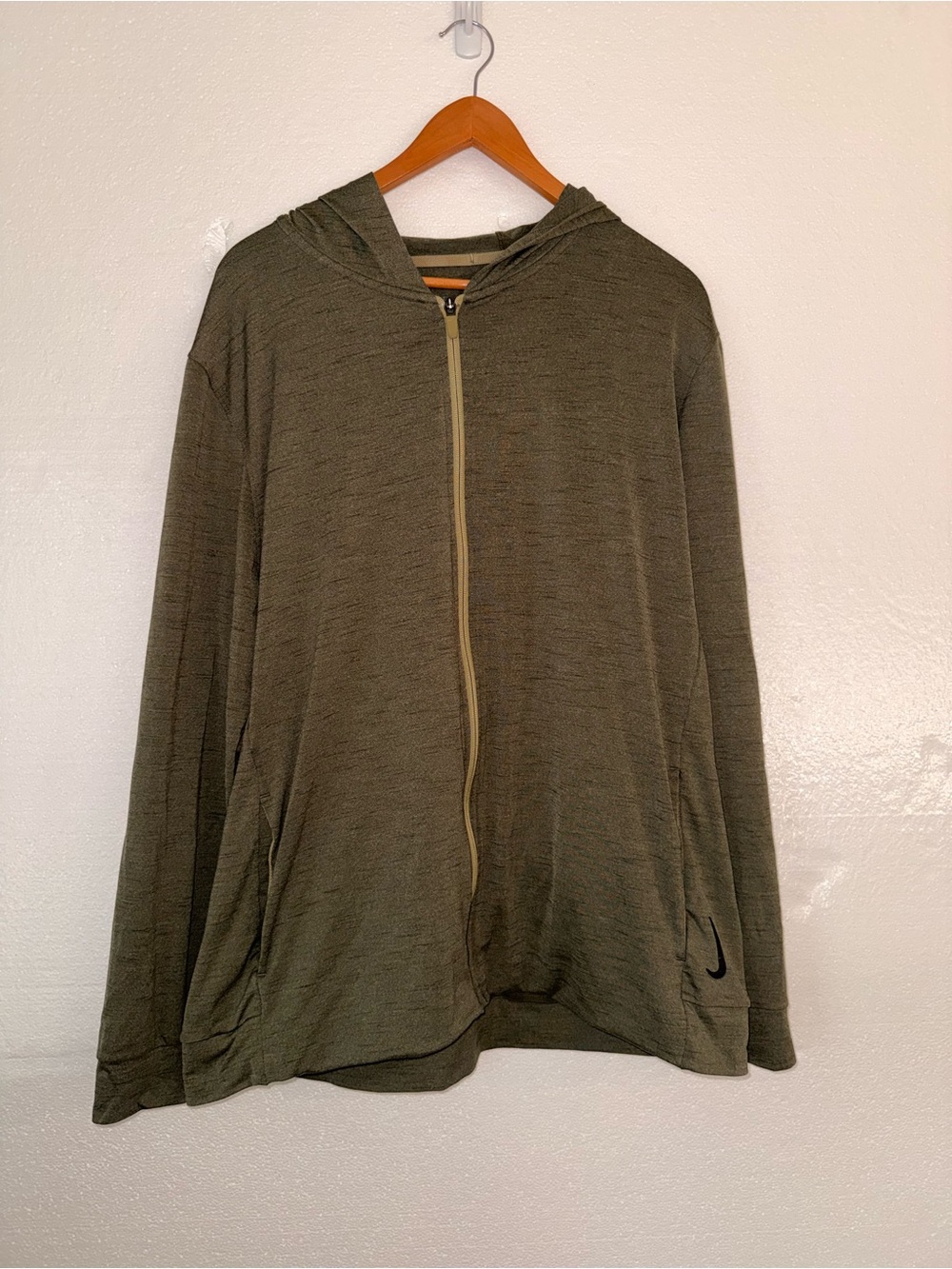 Nike Olive Zip-Up Hoodie Sweater